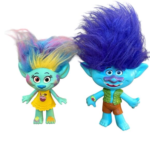 Troll Toy Figures Lot Of 9 Various Sizes Including Singing Troll Hasbro - Picture 2 of 5